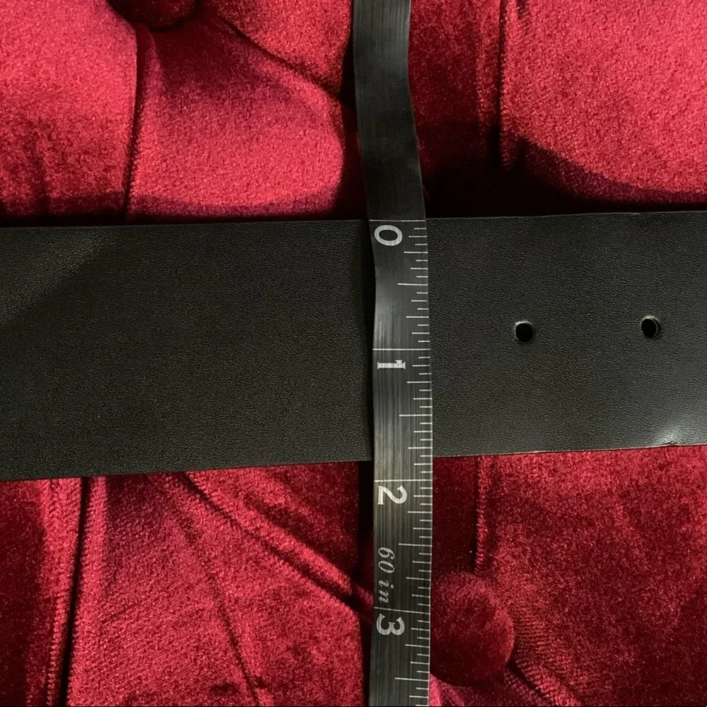 Matte Black Pleather Belt w Hoop Buckle